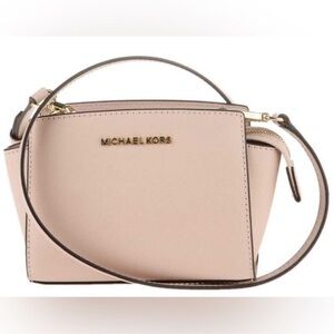 Michael Kors Selma Mini Saffiano Leather Pink/Mauve Crossbody in VGUC